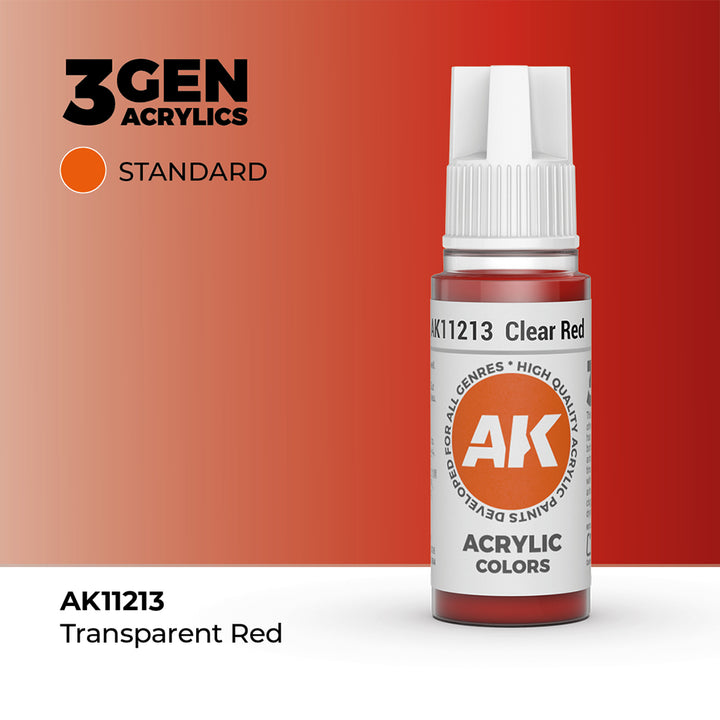 AK - Clear Red (18ml) - 3Gen Acrylics