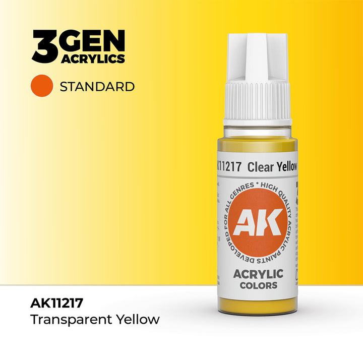 AK - Clear Yellow (18ml) - 3Gen Acrylics