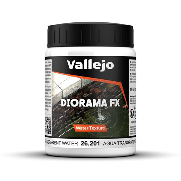 Vallejo Diorama FX Transparent Water Texture 26.201 Textur Paste 200 ml für Tabletop Miniaturen Bases und Modellbau Dioramen
