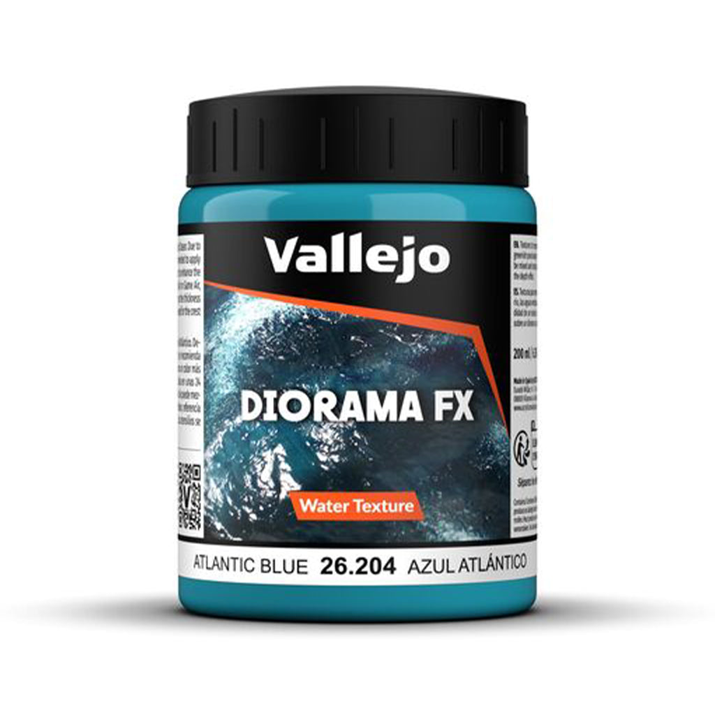 Vallejo Diorama FX Atlantic Blue Water Texture 26.204 Textur Paste 200 ml für Tabletop Miniaturen Bases und Modellbau Dioramen