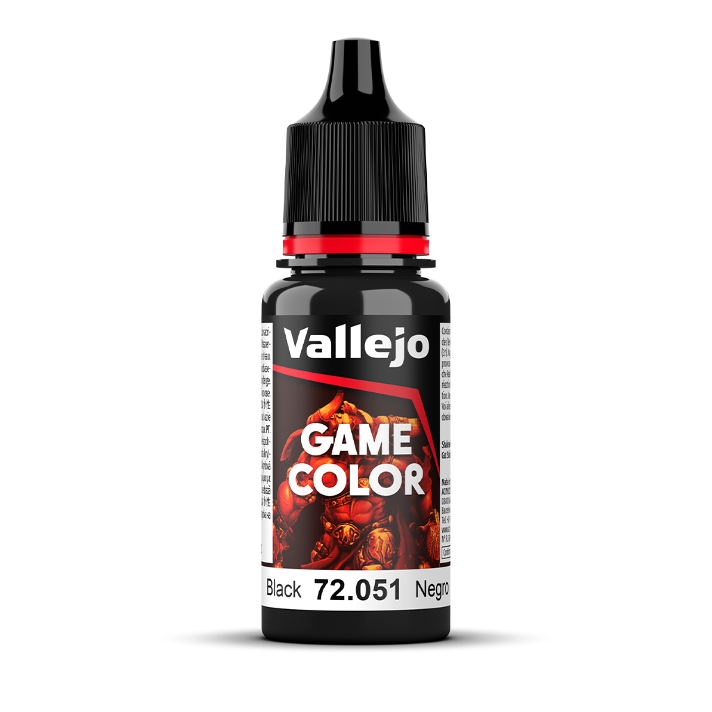Vallejo Game Color Black 72.051 Acrylfarbe 18 ml für Tabletop Miniaturen und Modellbau