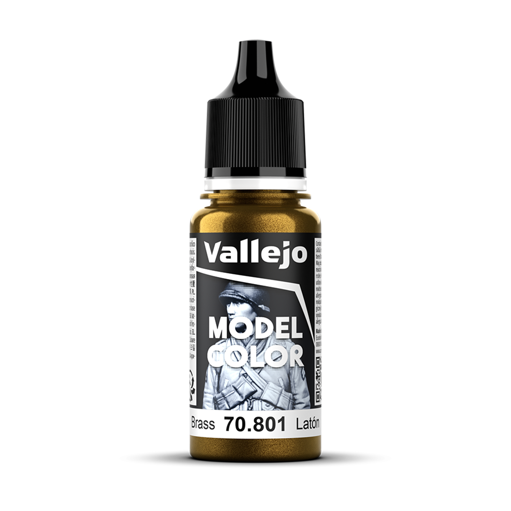 Vallejo Model Color Brass 70.801 Acrylfarbe 18 ml für Tabletop Miniaturen und Modellbau