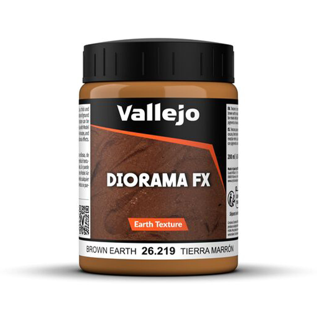 Vallejo Diorama FX Brown Earth Texture 26.819 Textur Paste 200 ml für Tabletop Miniaturen Bases und Modellbau Dioramen