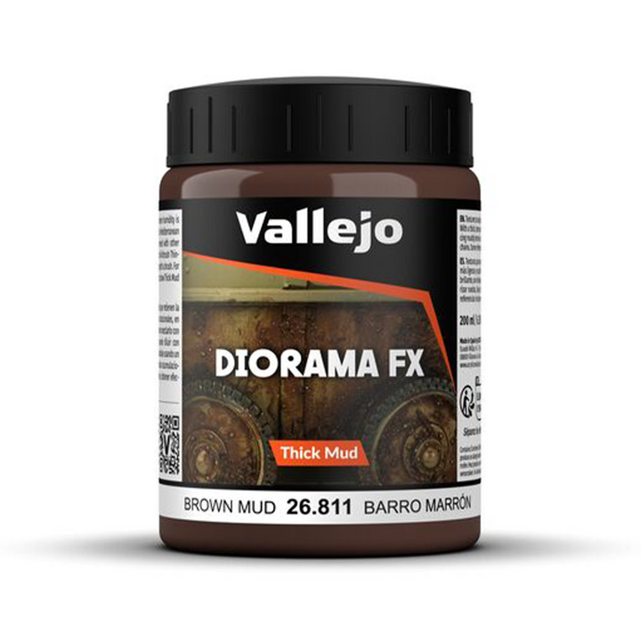 Vallejo Diorama FX Brown Mud Thick Mud Texture 26.811 Textur Paste 200 ml für Tabletop Miniaturen Bases und Modellbau Dioramen