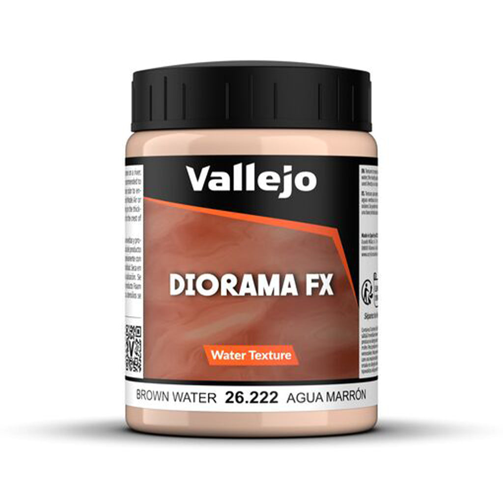 Vallejo Diorama FX Brown Water Texture 26.222 Textur Paste 200 ml für Tabletop Miniaturen Bases und Modellbau Dioramen