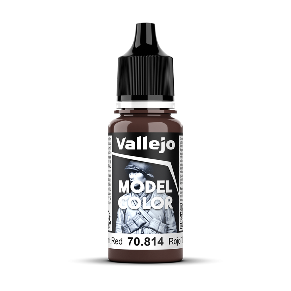 Vallejo Model Color Burnt Red 70.814 Acrylfarbe 18 ml für Tabletop Miniaturen und Modellbau