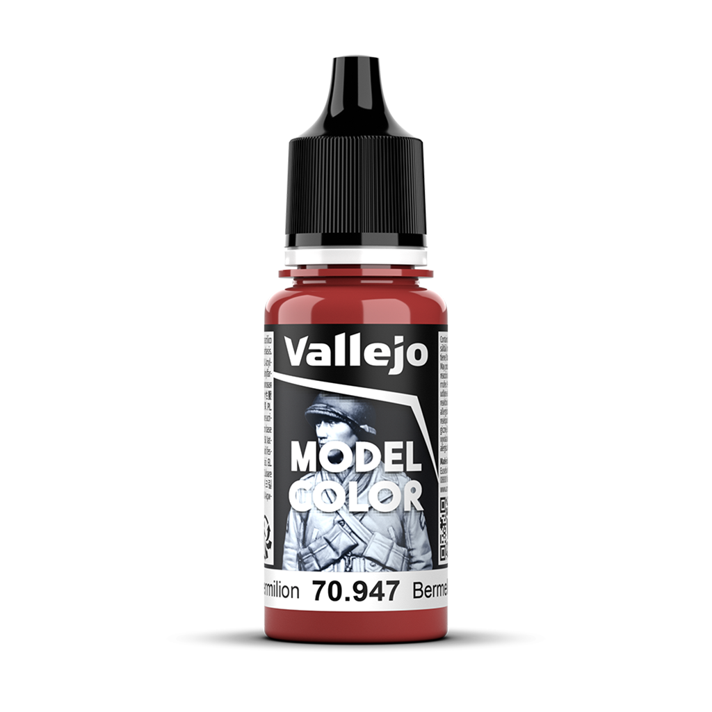 Vallejo Model Color Dark Vermillion 70.947 Acrylfarbe 18 ml für Tabletop Miniaturen und Modellbau