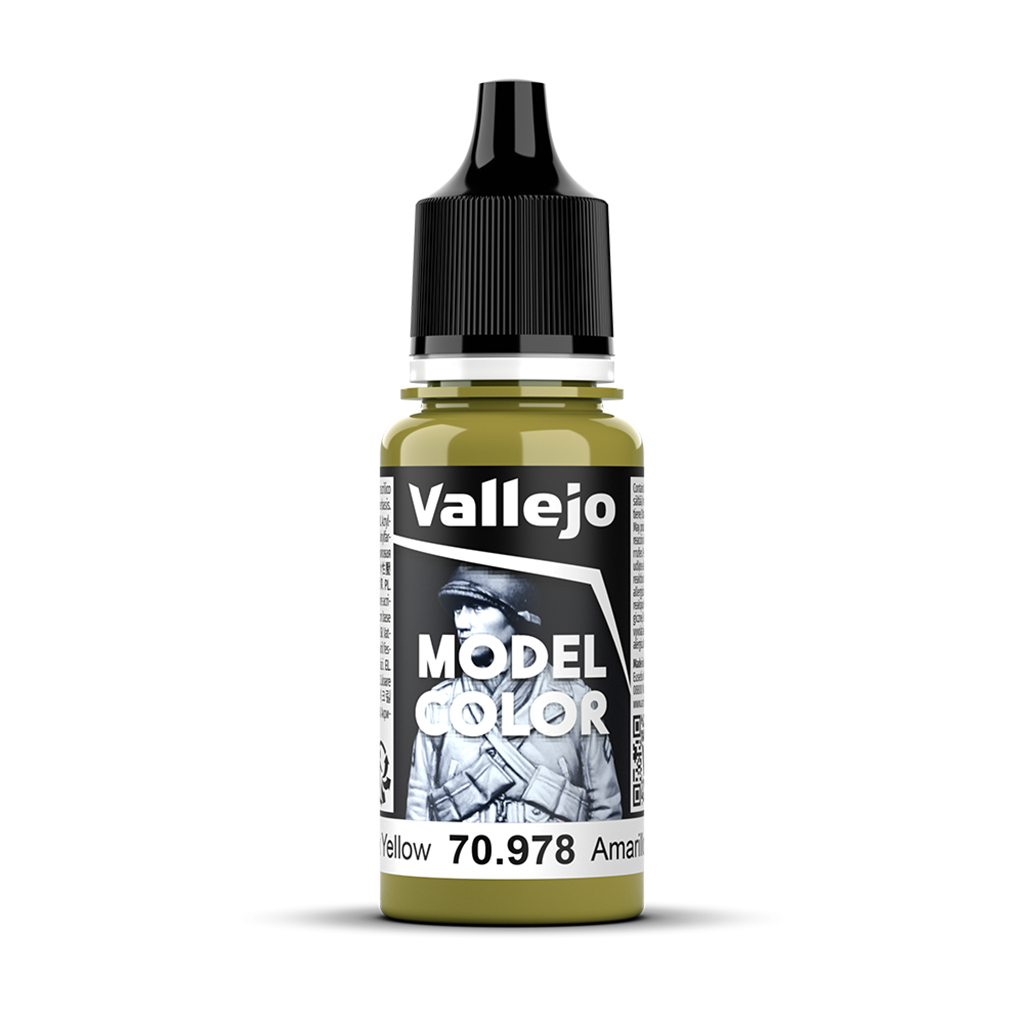 Vallejo Model Color Dark Yellow 70978 Acrylfarbe 18 ml für Tabletop Miniaturen und Modellbau