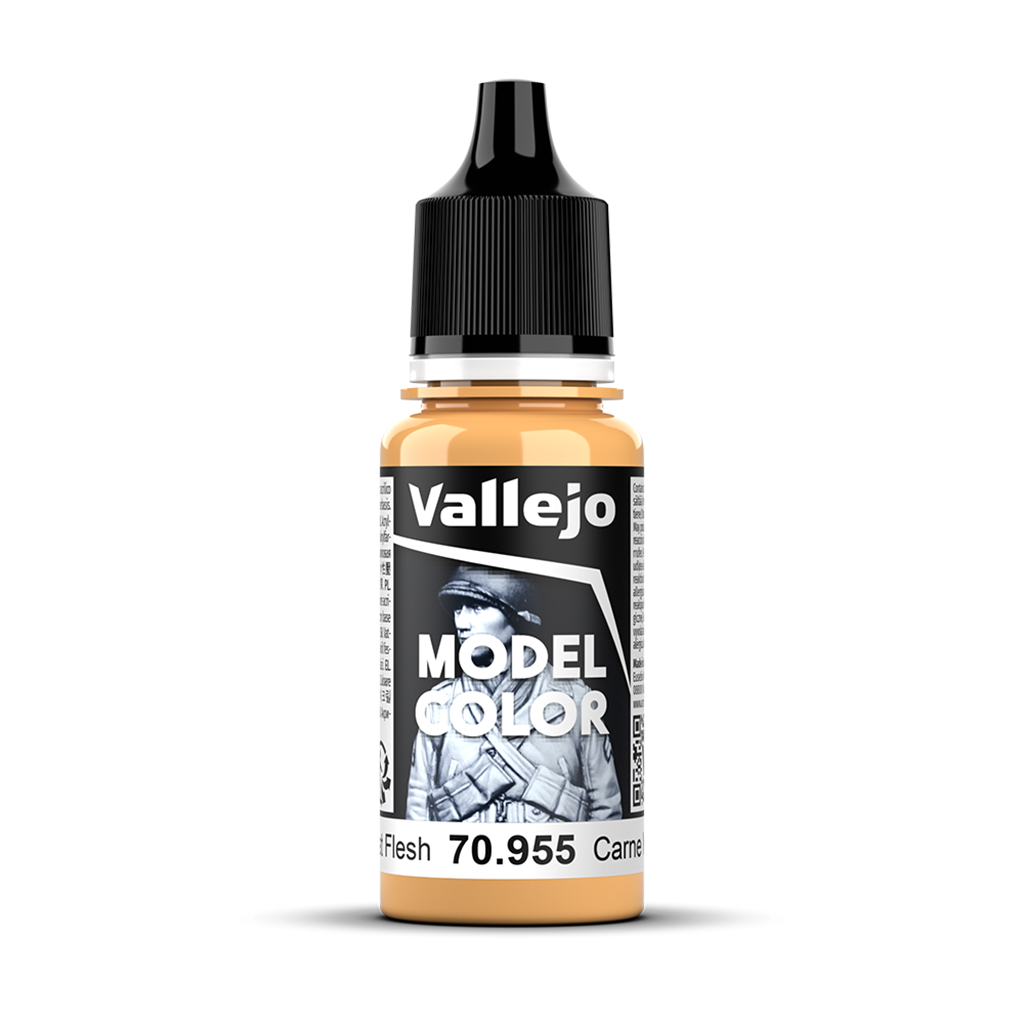 Vallejo Model Color Flat Flesh 70955 Acrylfarbe 18 ml für Tabletop Miniaturen und Modellbau