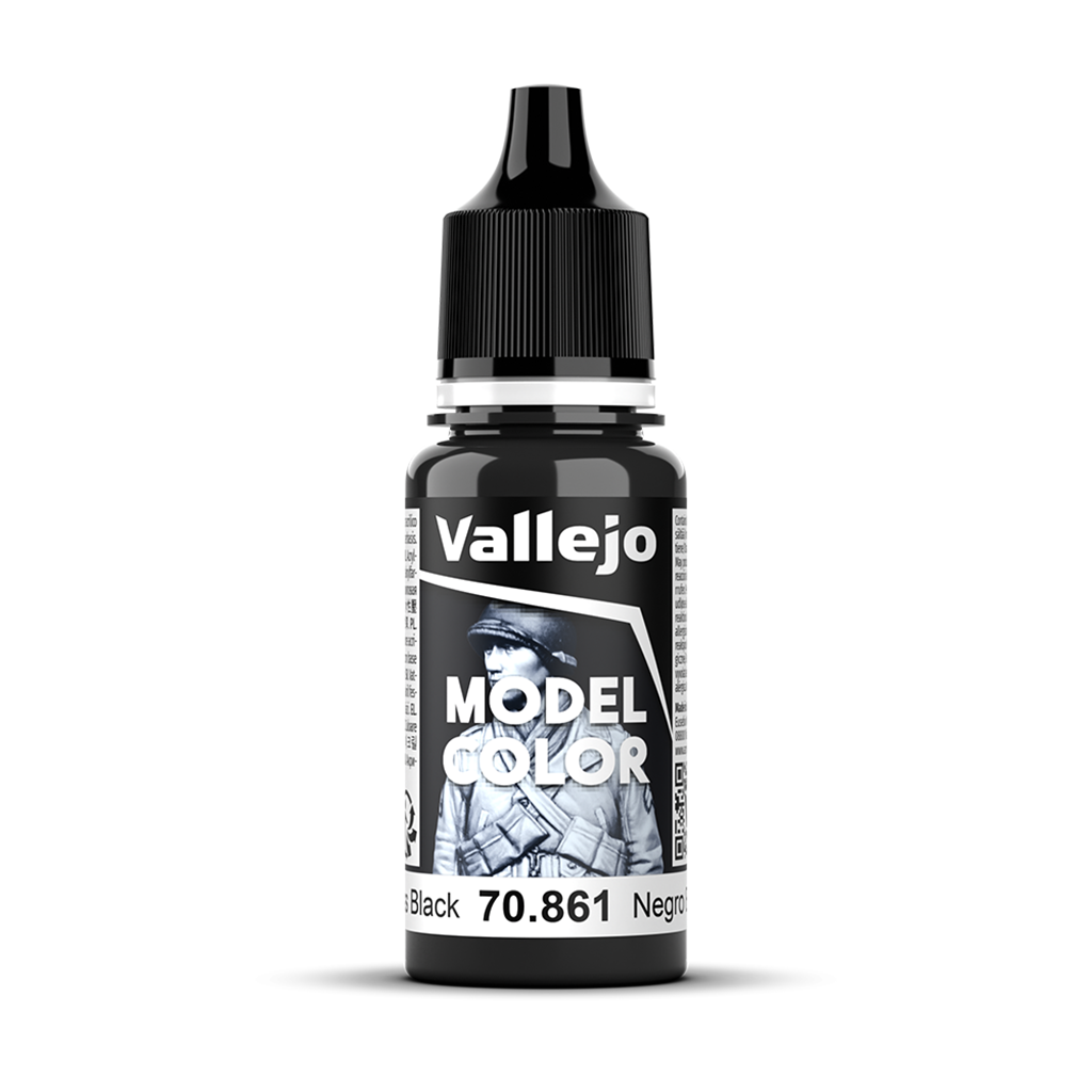 Vallejo Model Color Gloss Black 70861 Acrylfarbe 18 ml für Tabletop Miniaturen und Modellbau