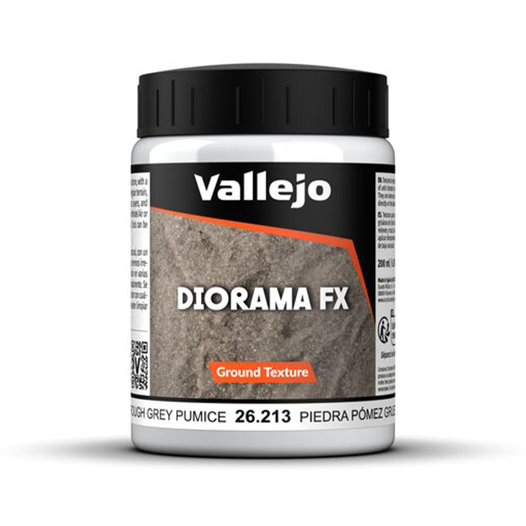 Vallejo Diorama FX Grey Pumice Ground Texture 26.213 Textur Paste 200 ml für Tabletop Miniaturen Bases und Modellbau Dioramen