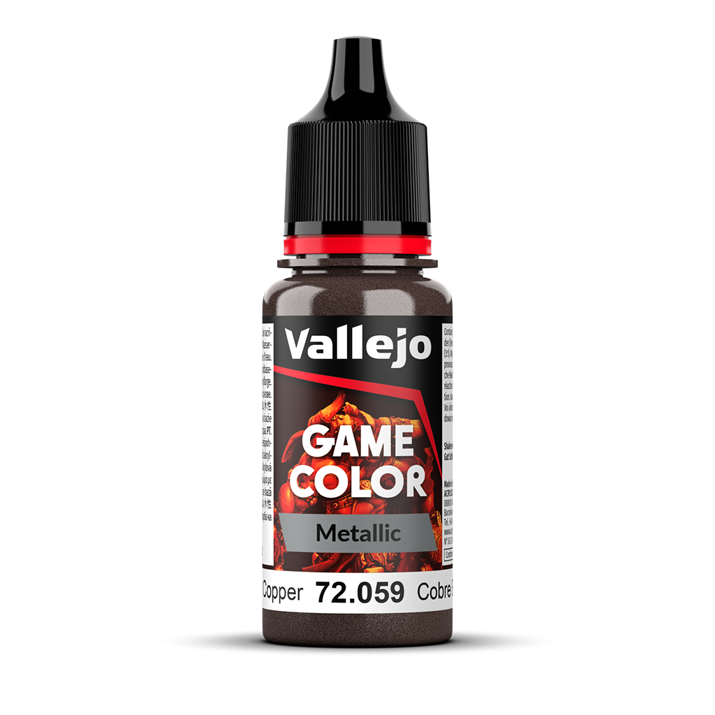 Vallejo Game Color Metallic Hammered Copper 72.059 Acrylfarbe 18 ml für Tabletop Miniaturen und Modellbau