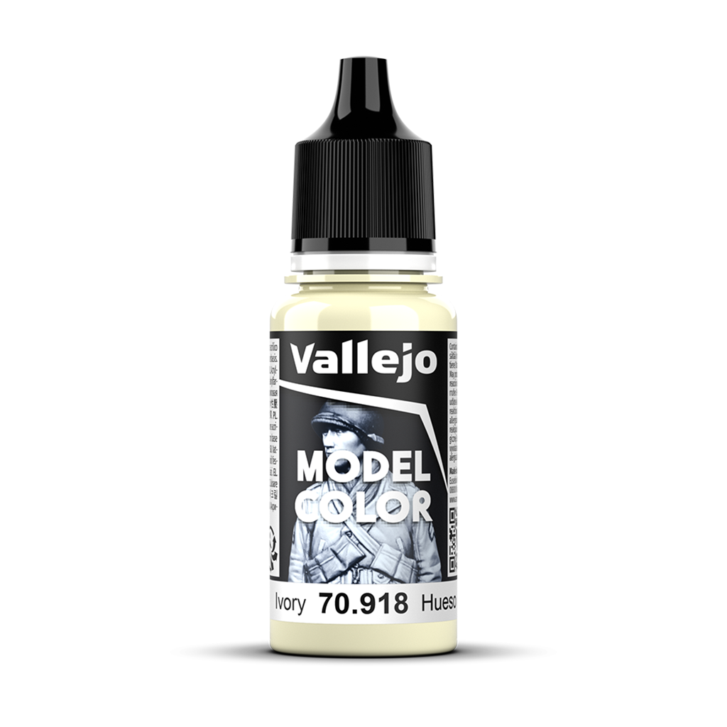Vallejo Model Color Ivory 70.918 Acrylfarbe 18 ml für Tabletop Miniaturen und Modellbau