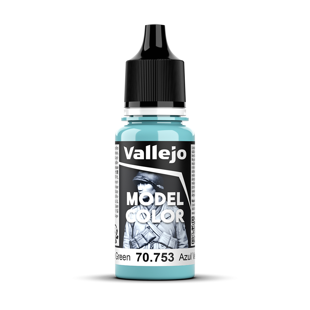 Vallejo Model Color Light Blue Green 70.753 Acrylfarbe 18 ml für Tabletop Miniaturen und Modellbau