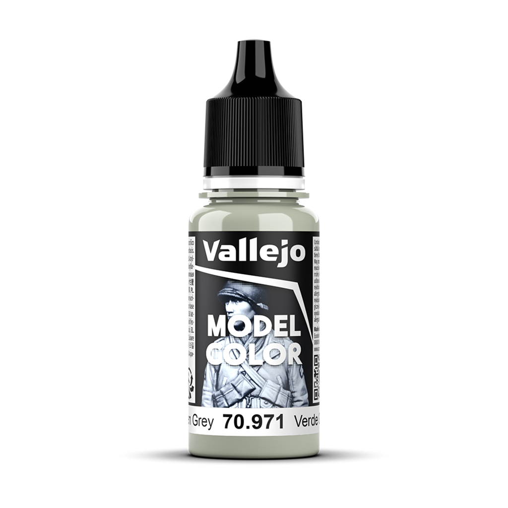 Vallejo Model Color Light Green Grey 70.971 Acrylfarbe 18 ml für Tabletop Miniaturen und Modellbau