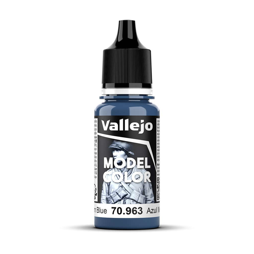 Vallejo Model Color Medium Blue 70.963 Acrylfarbe 18 ml für Tabletop Miniaturen und Modellbau