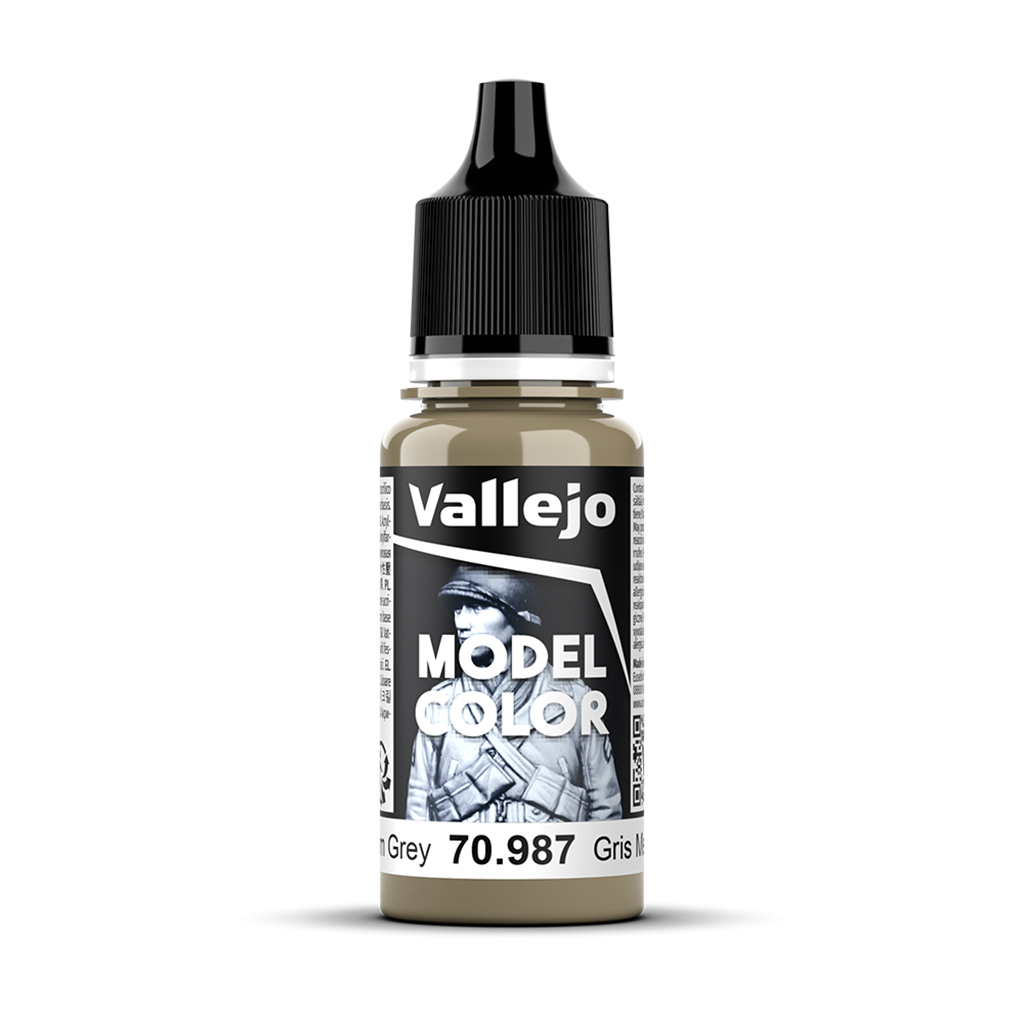 Vallejo Model Color Medium Grey 70.987 Acrylfarbe 18 ml für Tabletop Miniaturen und Modellbau