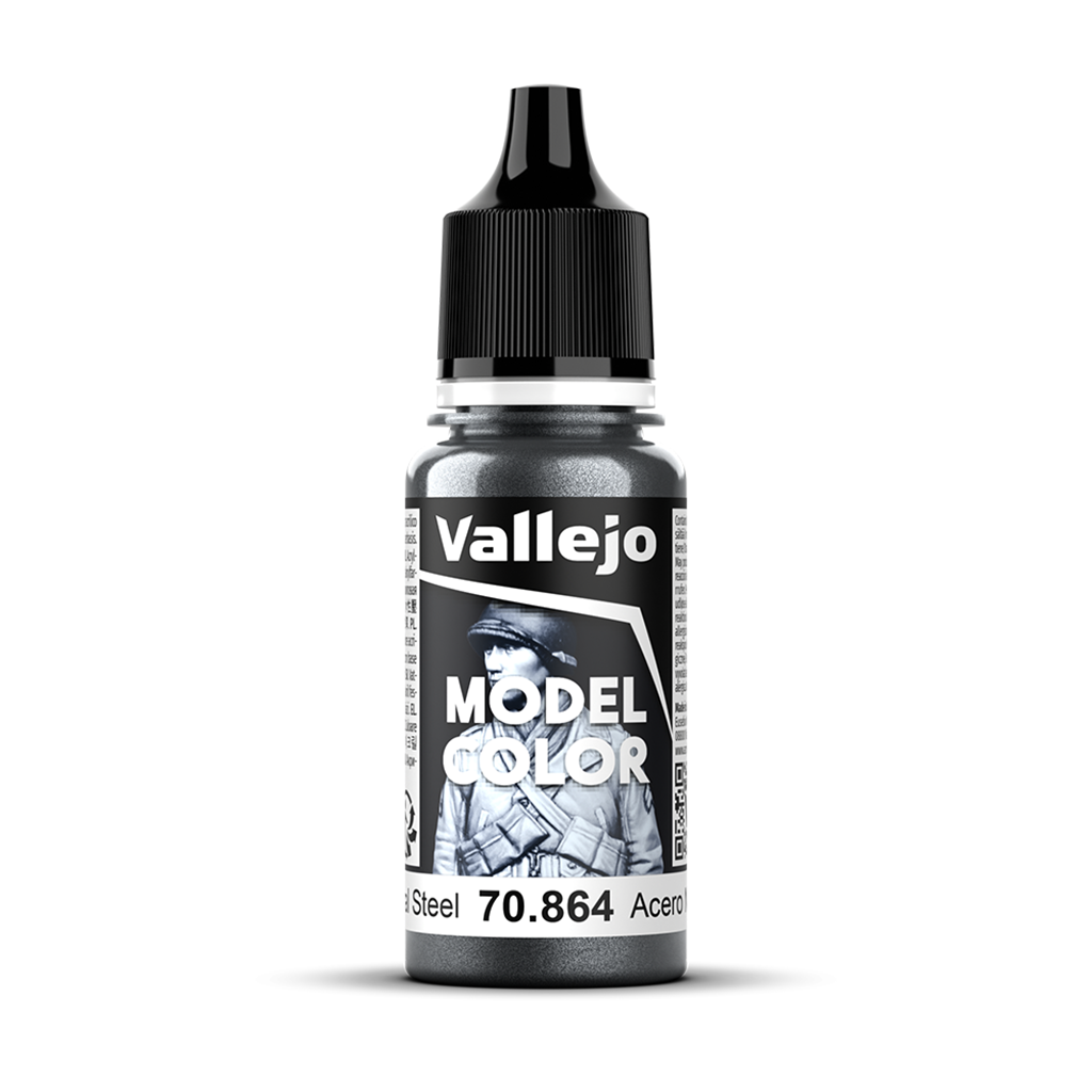 Vallejo Model Color Natural Steel 70864 Acrylfarbe 18 ml für Tabletop Miniaturen und Modellbau