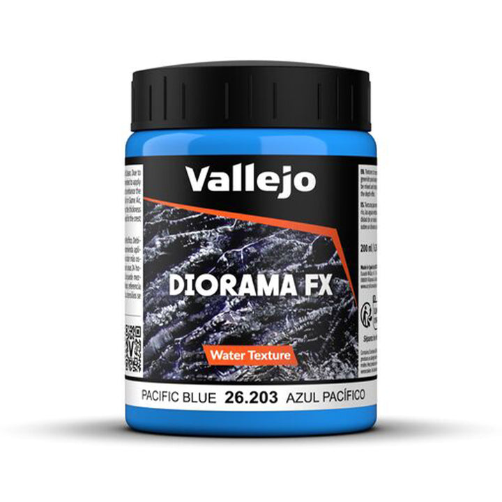 Vallejo Diorama FX Pacific Blue Water Texture 26.203 Textur Paste 200 ml für Tabletop Miniaturen Bases und Modellbau Dioramen