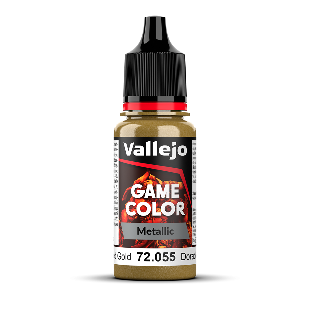 Vallejo Game Color Metallic Polished Gold 72.055 Acrylfarbe 18 ml für Tabletop Miniaturen und Modellbau