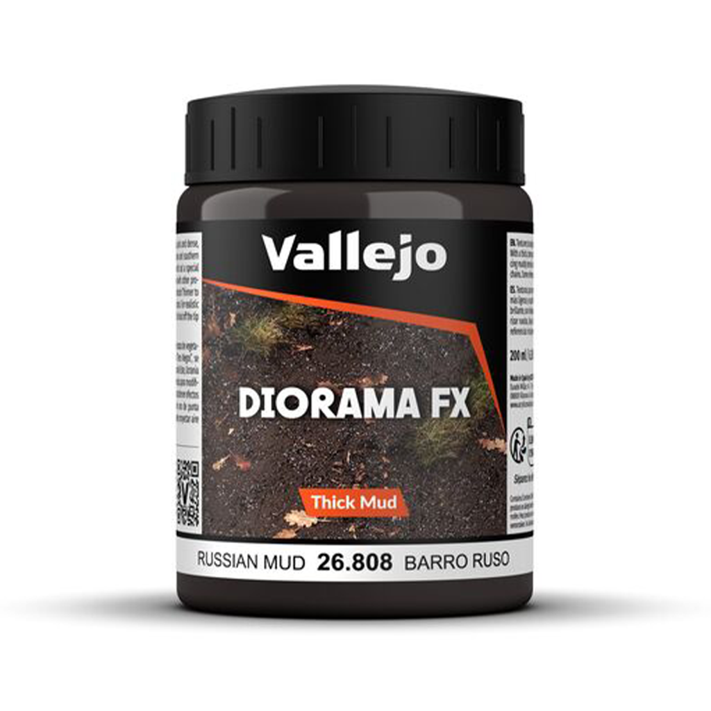 Vallejo Diorama FX Russian Mud Thick Mud Texture 26.808 Textur Paste 200 ml für Tabletop Miniaturen Bases und Modellbau Dioramen