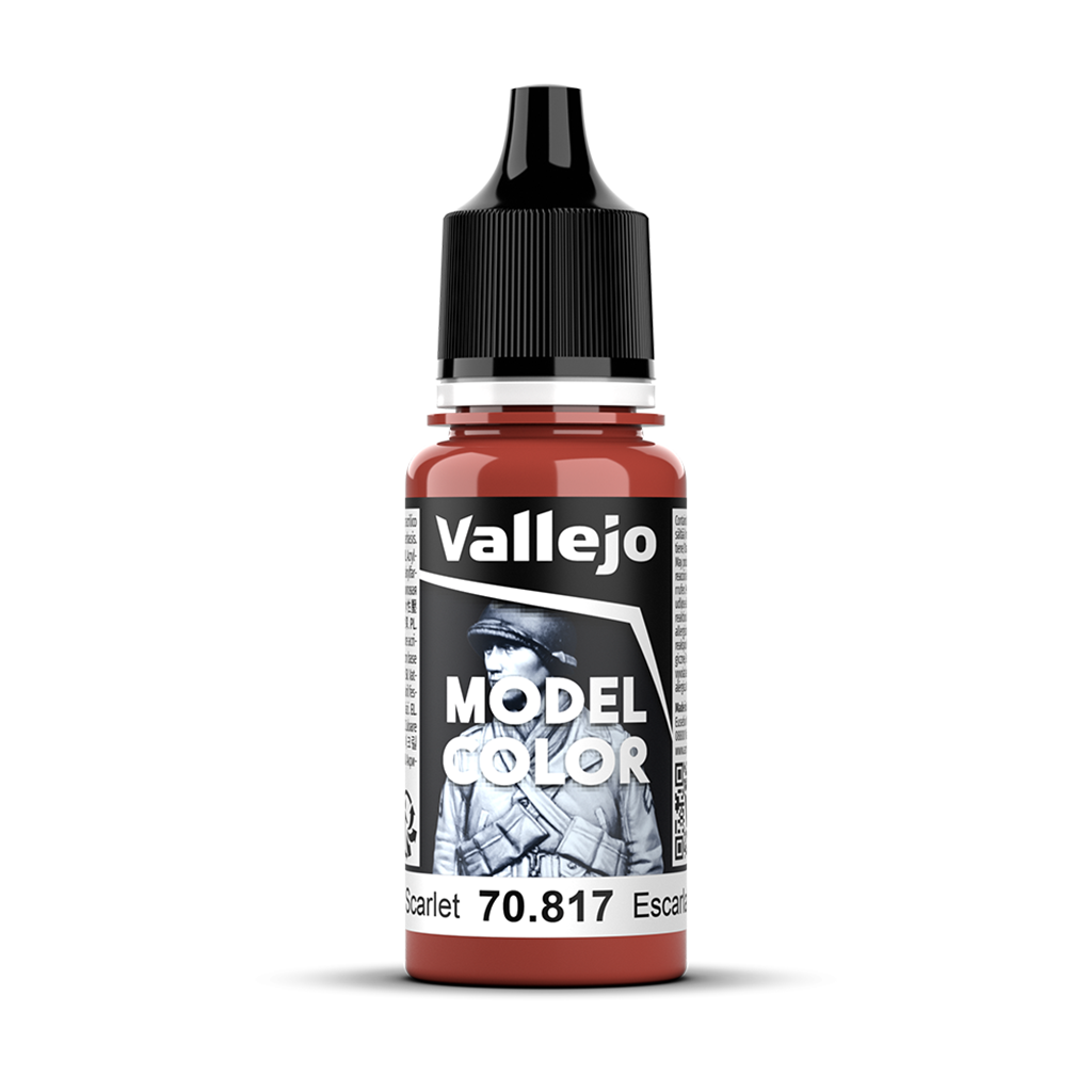Vallejo Model Color Scarlet 70.817 Acrylfarbe 18 ml für Tabletop Miniaturen und Modellbau