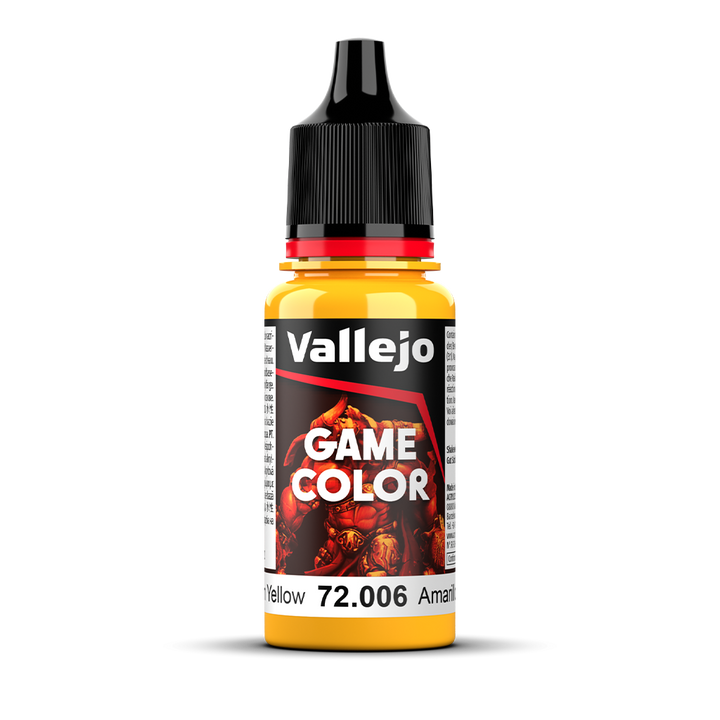Vallejo Game Color Sun Yellow 72.006 Acrylfarbe 18 ml für Tabletop Miniaturen und Modellbau