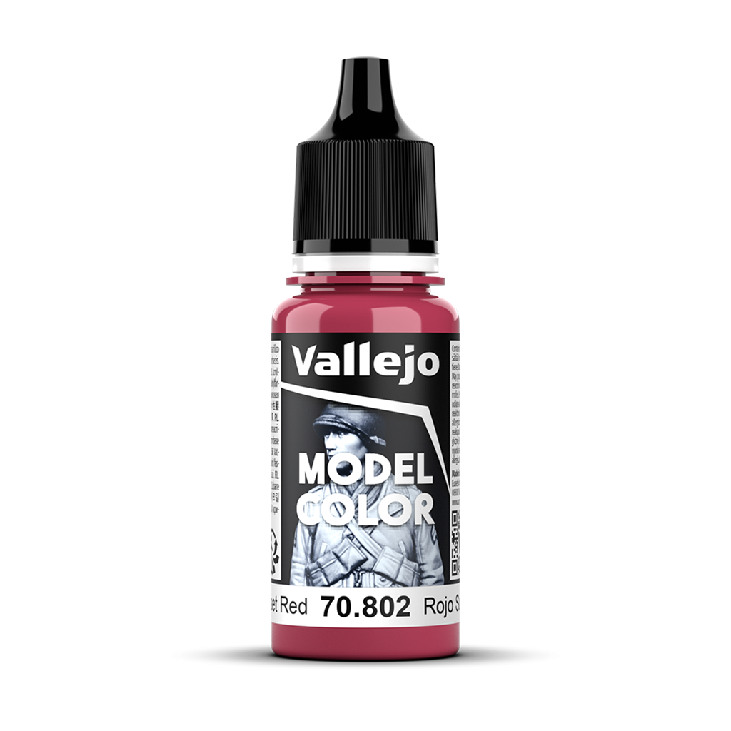 Vallejo Model Color Sunset Red 70.802 Acrylfarbe 18 ml für Tabletop Miniaturen und Modellbau