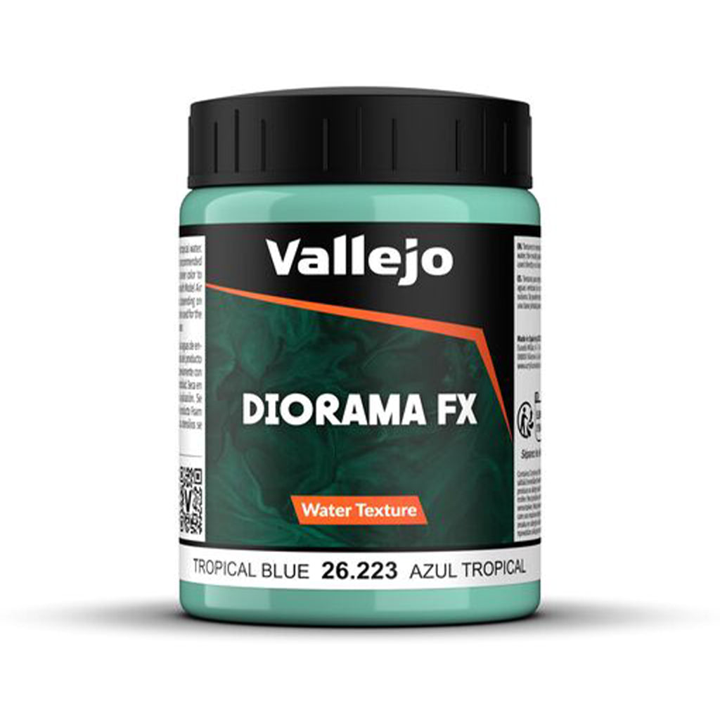 Vallejo Diorama FX Tropical Blue Water Texture 26.223 Textur Paste 200 ml für Tabletop Miniaturen Bases und Modellbau Dioramen