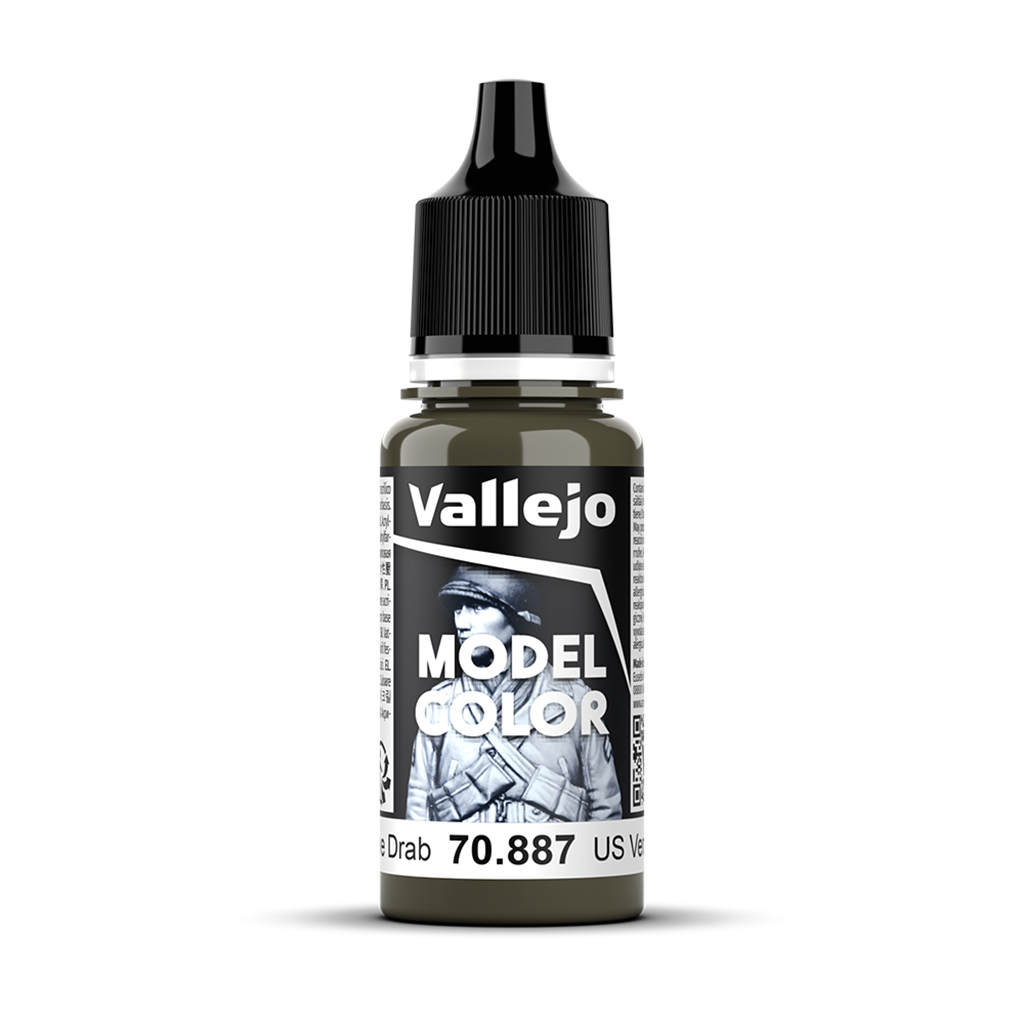 Vallejo Model Color Us Olive Drab 70.887 Acrylfarbe 18 ml für Tabletop Miniaturen und Modellbau