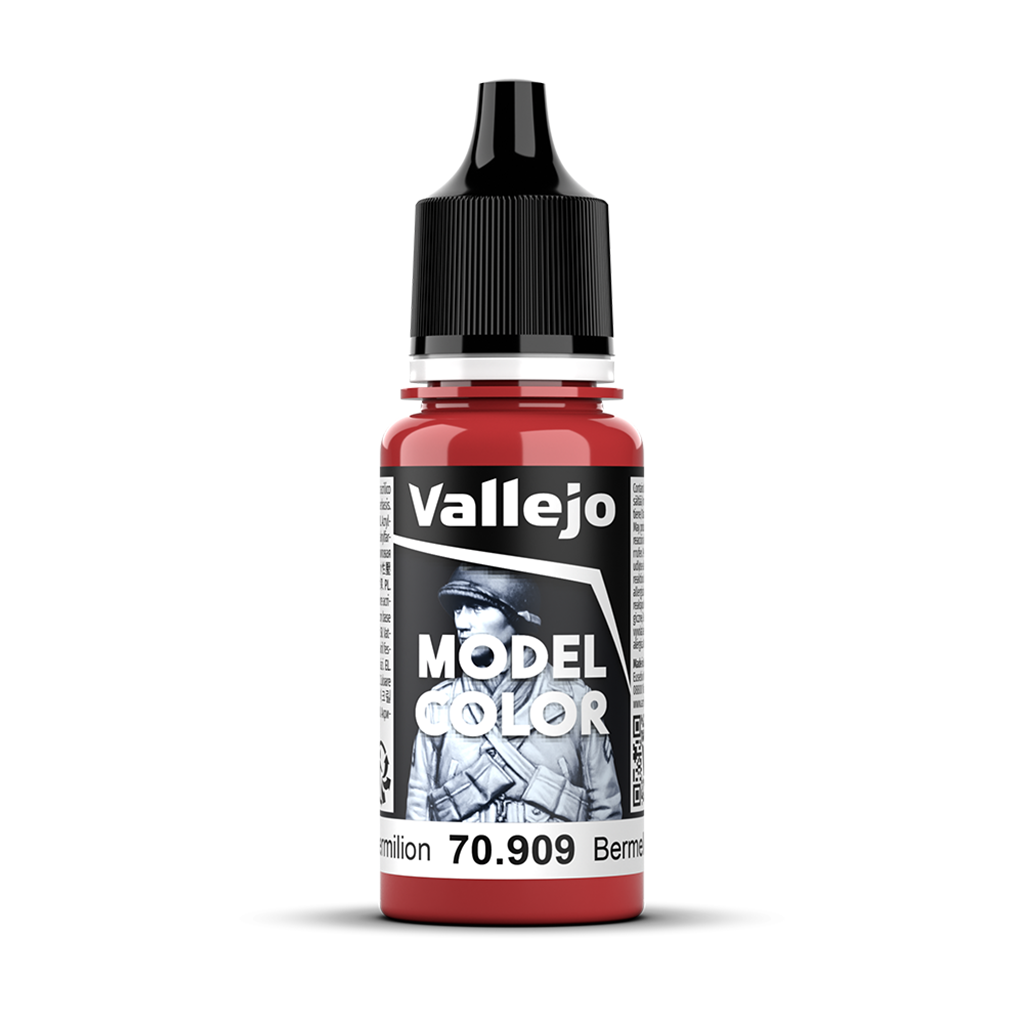 Vallejo Model Color Vermillion 70.909 Acrylfarbe 18 ml für Tabletop Miniaturen und Modellbau
