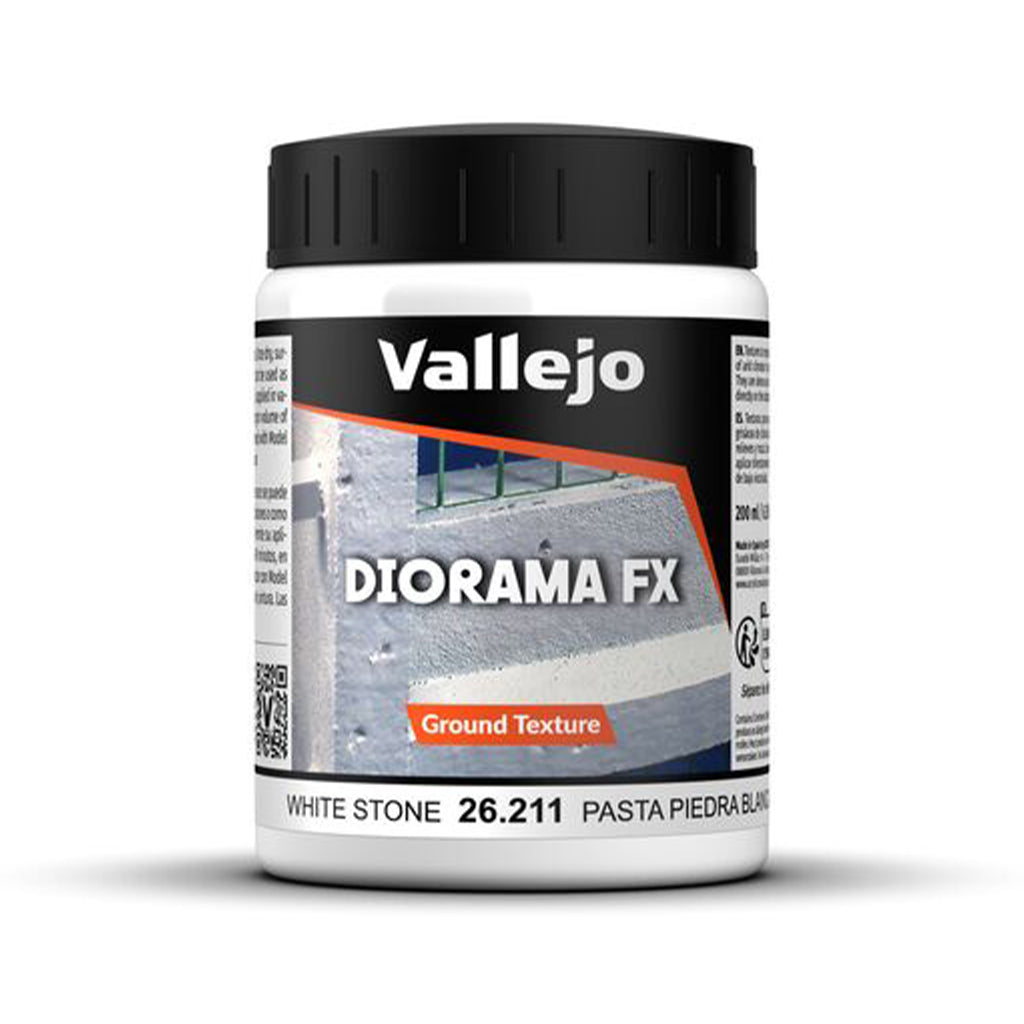 Vallejo Diorama FX White Stone Ground Texture 26.211 Textur Paste 200 ml für Tabletop Miniaturen Bases und Modellbau Dioramen