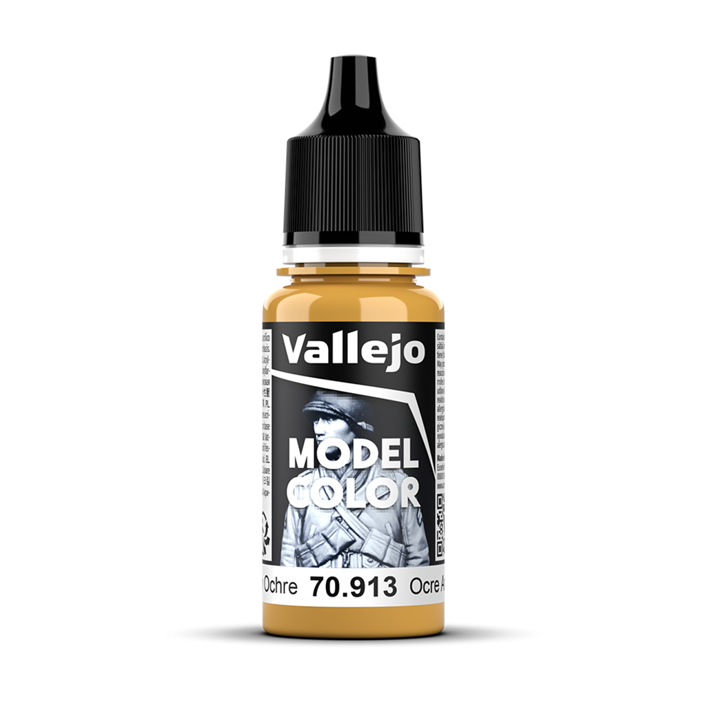 Vallejo Model Color Yellow Ochre 70.913 Acrylfarbe 18 ml für Tabletop Miniaturen und Modellbau